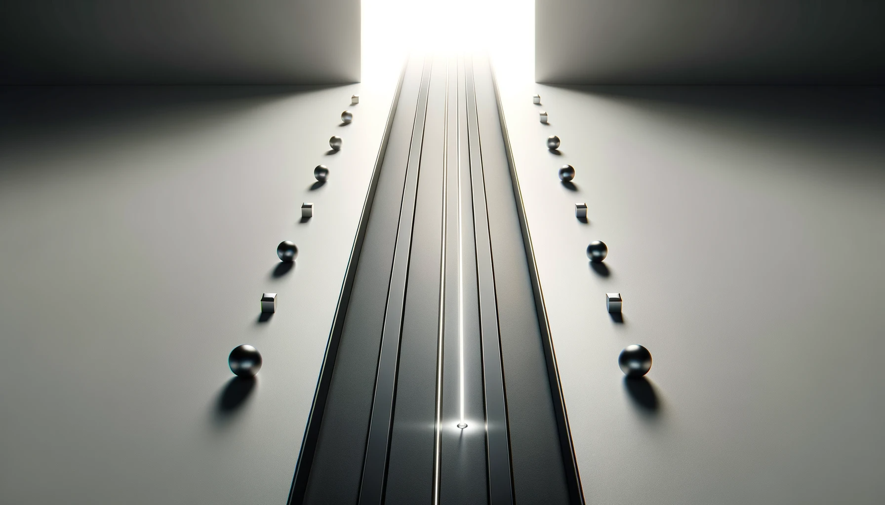 DALL·E 2023-10-29 22.40.03 - Photo, 800x600_ A sleek, modern, and minimalist image symbolizing strategy determination and execution. A clean white background is intersected by a s
