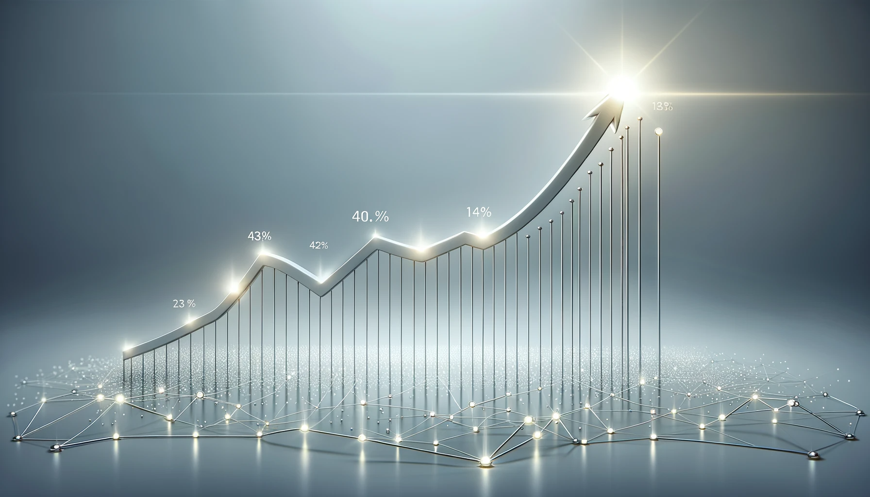 DALL·E 2023-10-29 22.41.43 - Photo, 800x600_ A sleek, modern, and minimalist image symbolizing direct impact and measurable growth. The clean white background is dominated by a ri