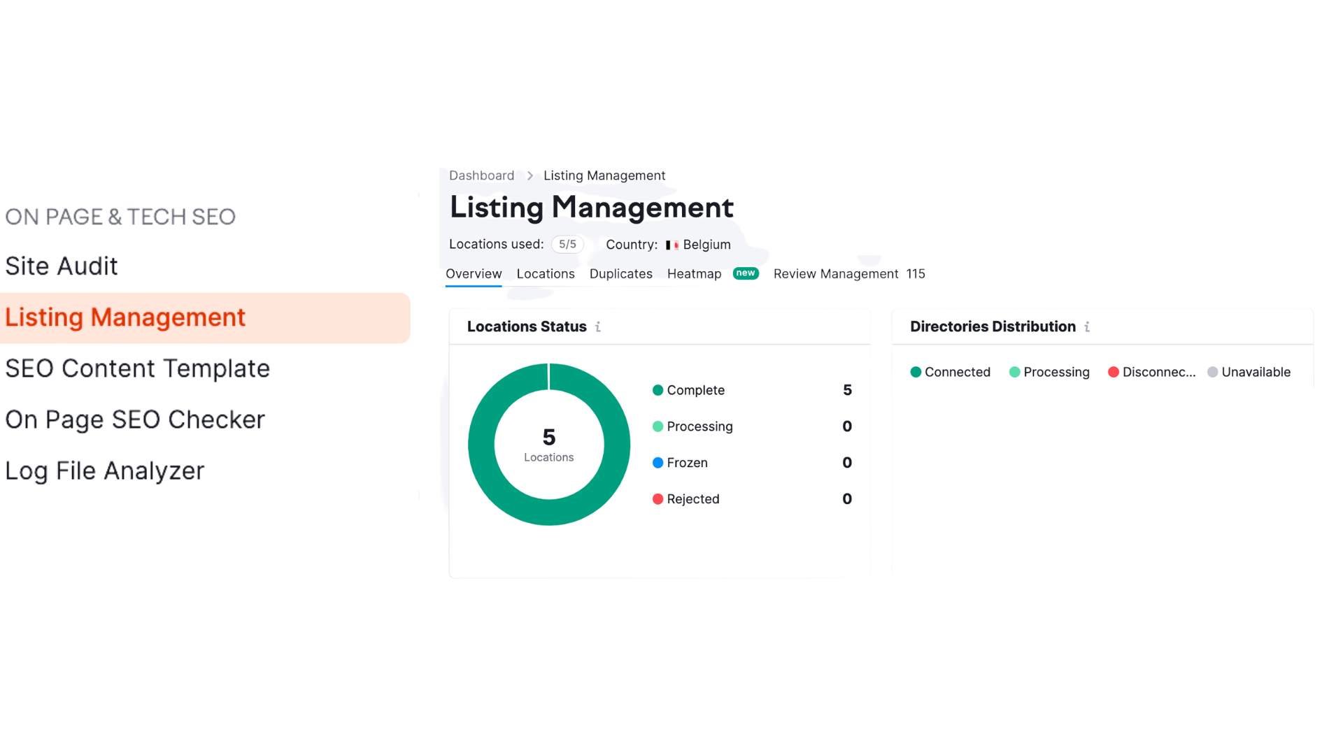 Semrush listing management